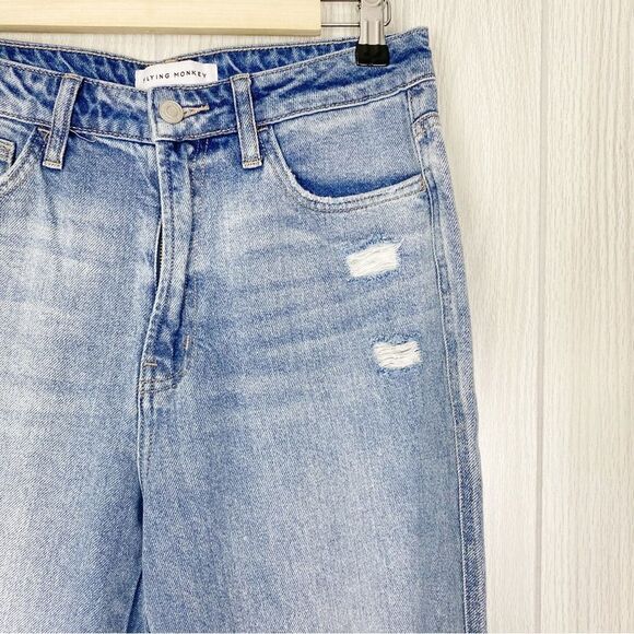 Flying Monkey | Apart High Rise Mom Ripped Straight Jeans Size 28 - Picture 3 of 11